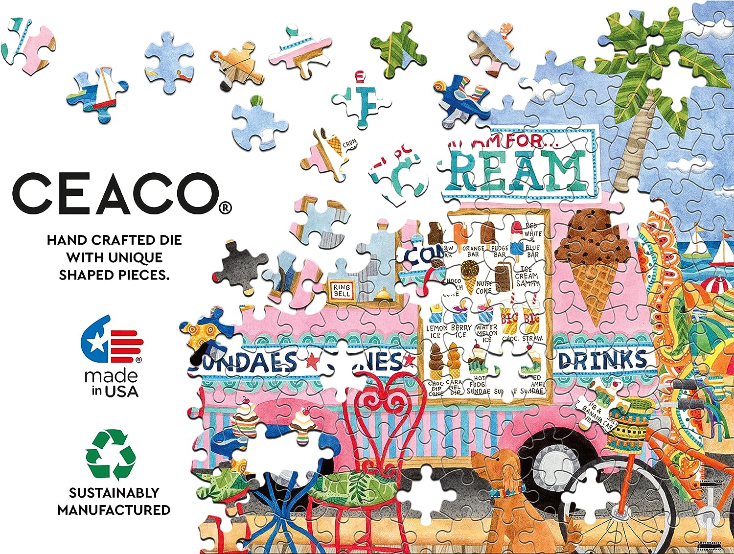 Ceaco - Food Trucks, Ice Cream Truck II- 500 Piece Jigsaw Puzzle - Image 2