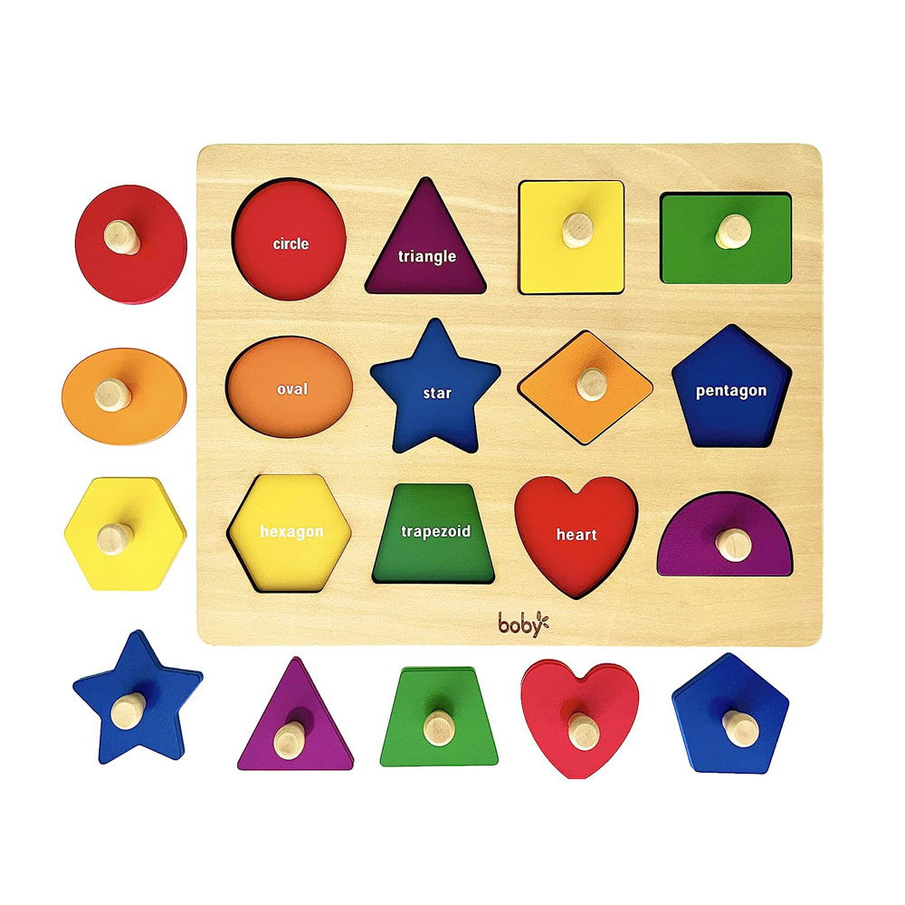 Dailyfunn Montessori Toy Shape Peg Puzzles
