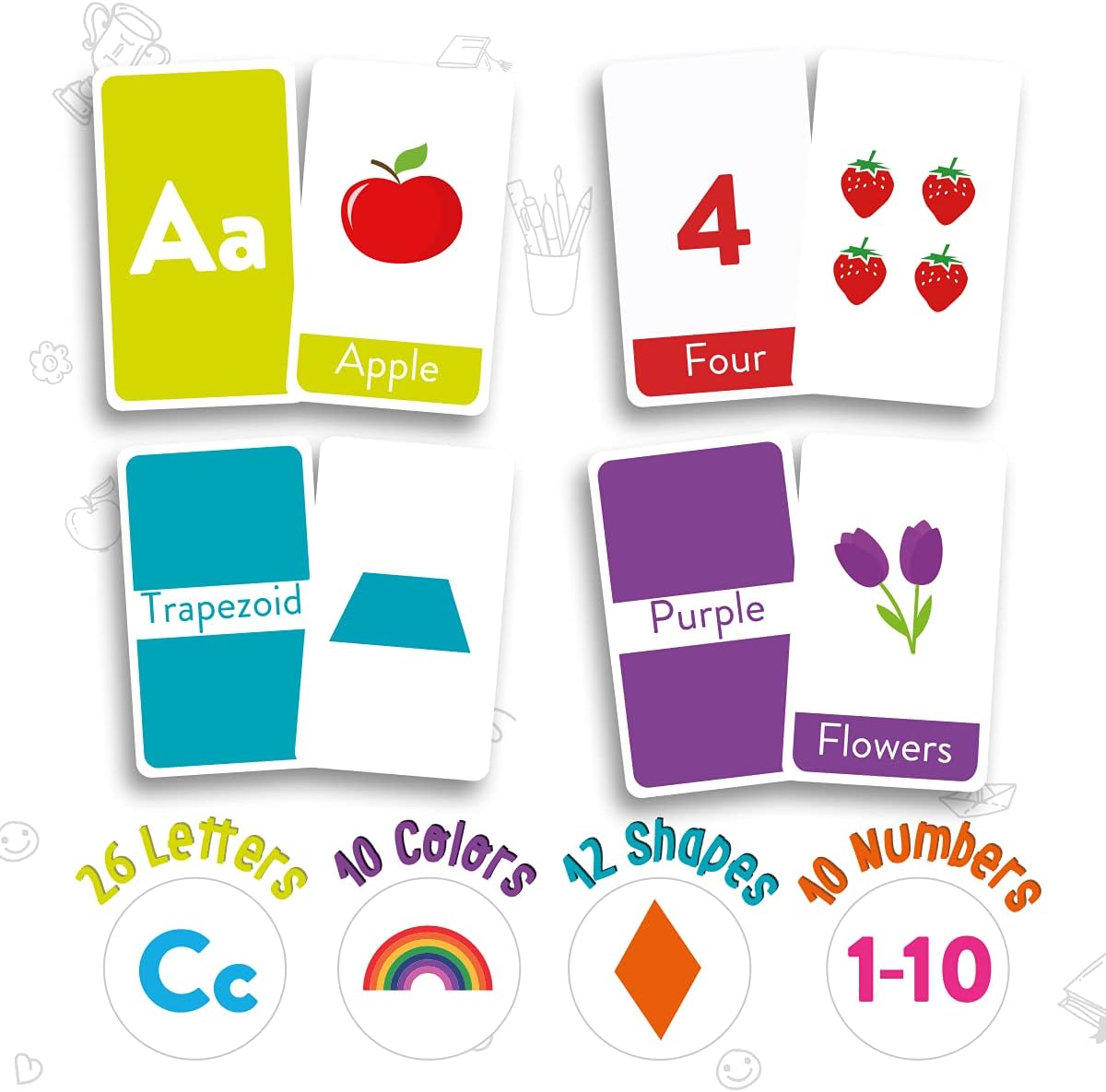 merka Toddler Flash Cards Alphabet Flash Cards for Toddlers - Image 3