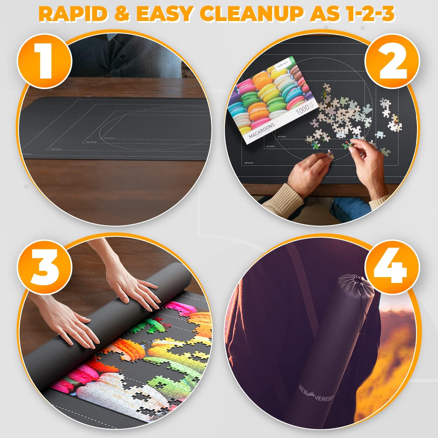 Newverest Jigsaw Puzzle Mat Roll Up - Image 3