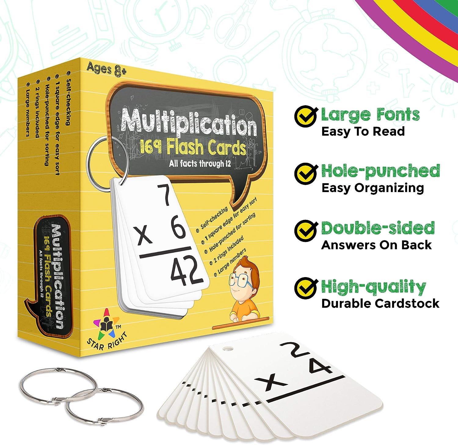 Star Right Math Flash Cards - Multiplication Flash Cards - Image 2