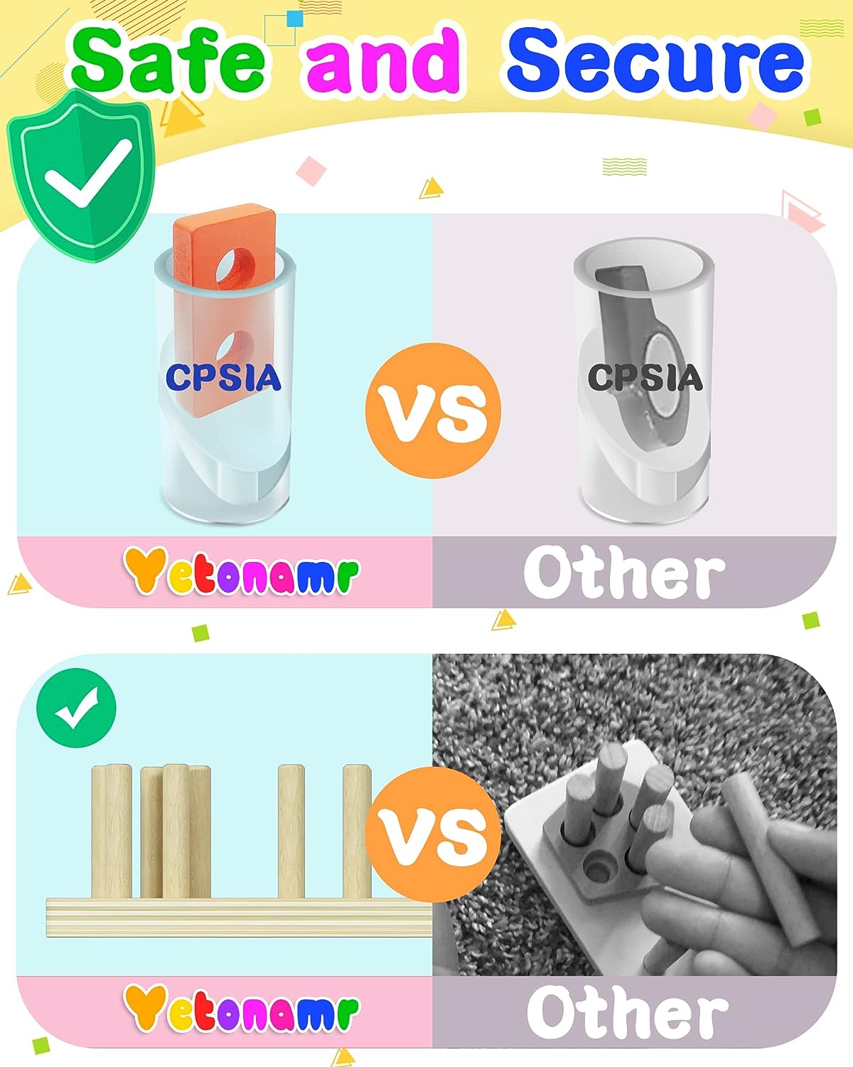 Yetonamr Montessori Toys for 1 2 3 Years Old Boys Girls - Image 3